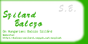 szilard balczo business card