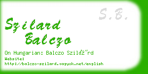 szilard balczo business card